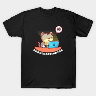 Purrcrastinator | Cute Procrastinator Pun T-Shirt